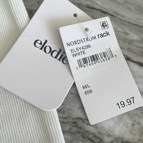 ELODIE Square Neck short sleeve Top/ white/ Essential/Finely ribbed - Picture 6 of 6